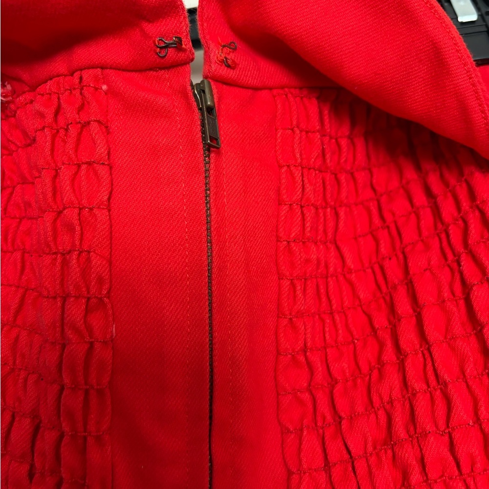Apiece Apart Red Off-Shoulder Ruffle Dress - Picture 5 of 7